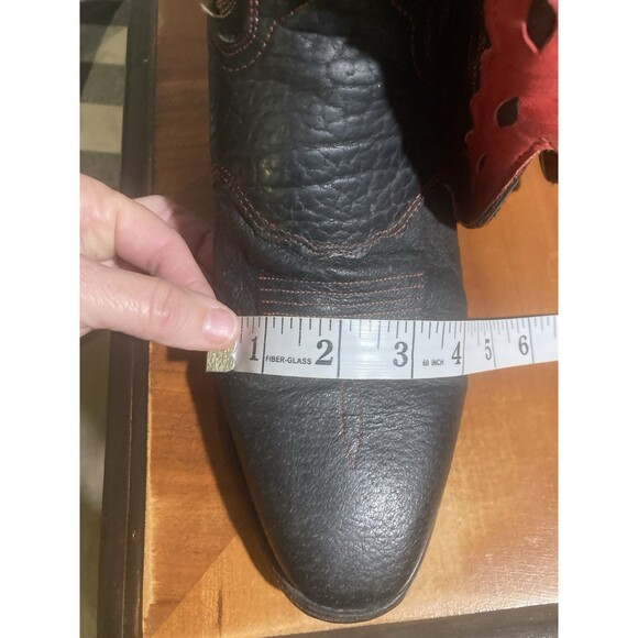Original Abilene Boots Western Cowboy Red Black Leather (READ F/ SIZE) VTG 90s - Picture 12 of 12